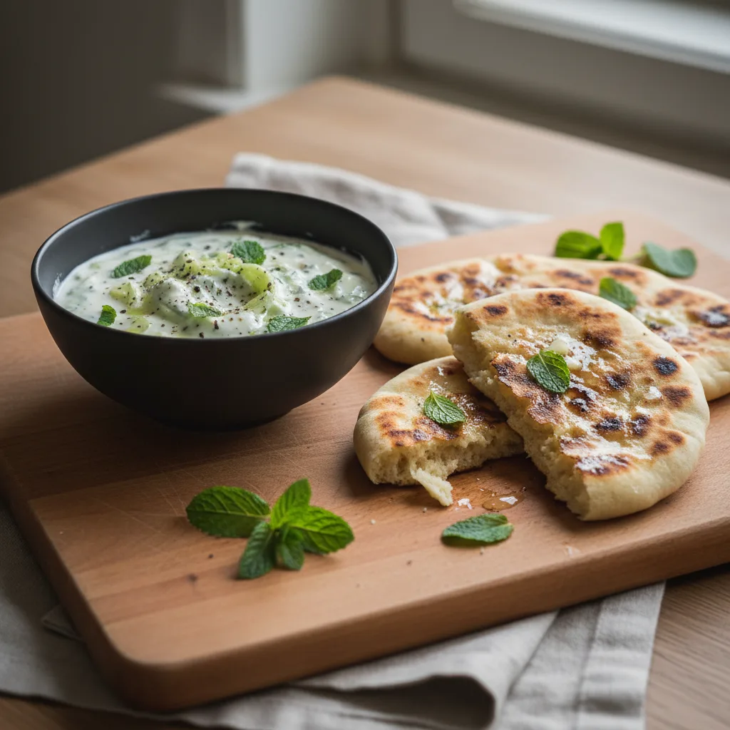 Tzatziki ja naanleipä